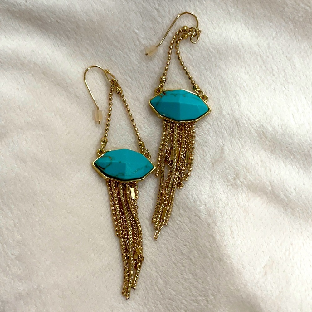VINCE CAMUTO Turquoise & Gold Drop Dangle Earrings✨